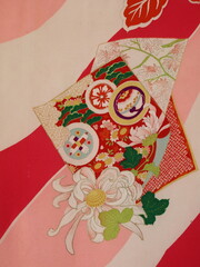 可愛いアンティークの着物生地