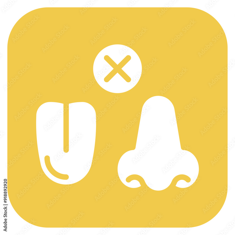 Sticker loss of taste or smell icon vector image. can be used for allergy symptoms.