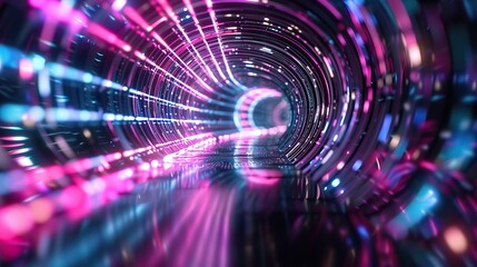 Obraz premium Pulsating cyber light effects with neon trails