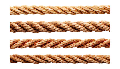 Collection set of Straight ropes isolated on transparent background