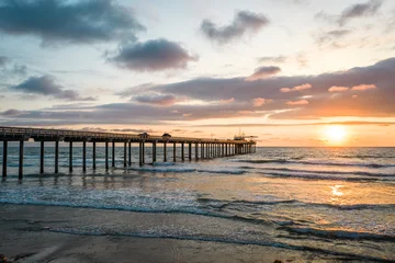 Poster de jardin  Sunset Glow at Scripps Pier, La Jolla  © Rocket