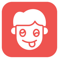 Silly icon vector image. Can be used for Human Emotions.