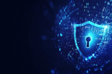 background from a holographic shield with a keyhole	
