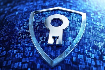 background from a holographic shield with a keyhole	
