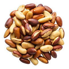 Obraz premium Brazilian nuts top view isolated on transparent background