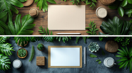 A letter on a desk with stationery, flatlay, created using generative AI technology.