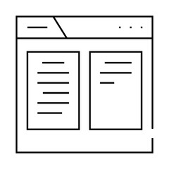 paper folder line icon vector. paper folder sign. isolated contour symbol black illustration