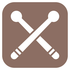 Drumsticks icon vector image. Can be used for Rock and Roll.