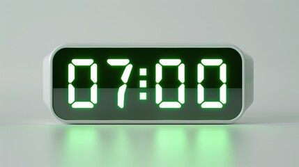 Digital Alarm Clock Displaying 07:00