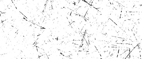 Vector black scratches texture on white grunge texture Transparent background.