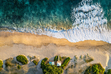 Serene Aerial View of Sandy Beach Oahu
