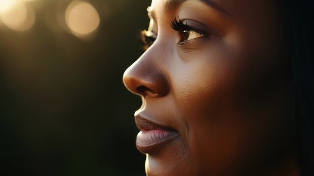The camera focuses on the storytellers face bathed in soft light as she speaks with conviction about the importance of fighting for what is right.