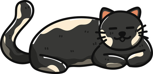 Cute Cat playing with toys Illustration 