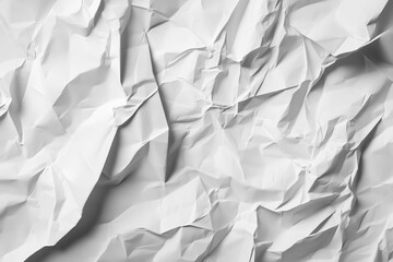 Fototapeta premium A detailed shot of white crumpled paper, highlighting its texture and folds