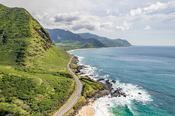 Scenic Coastal Road Along Oahu's West Shoreline