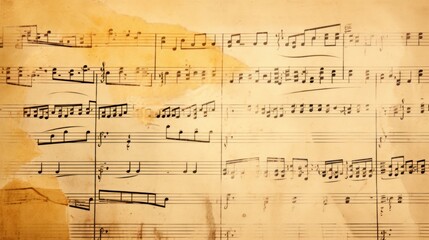 Fototapeta premium Macro photograph of a composer's handwritten music sheet