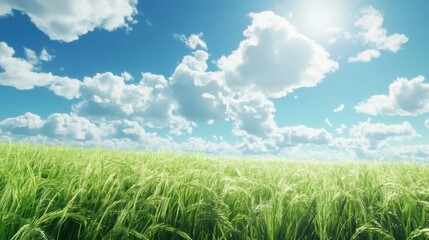 Obraz premium Sunny Meadow with Blue Skies