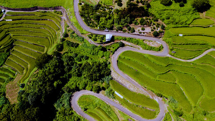 田園風景の空撮