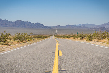 Endless Desert Road into the Horizon