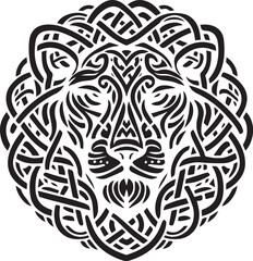Celtic Lion Face Design