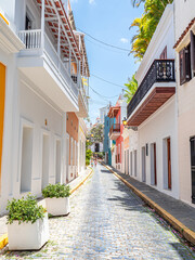 Vibrant Colonial Street in Old San Juan