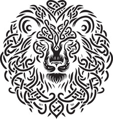 Celtic Lion Face Design