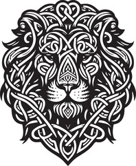 Celtic Lion Face Design