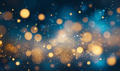Blue and gold Abstract background and bokeh on