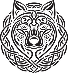 Fototapeta premium Wolf Celtic Face Design