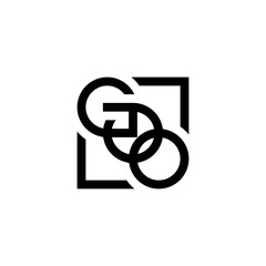 logo initial letter GOO vector