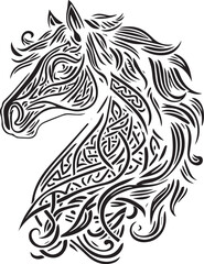 Celtic Horse Face Design