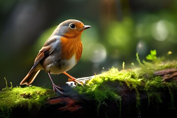 robin in the grass