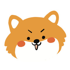 cute dog face illustration