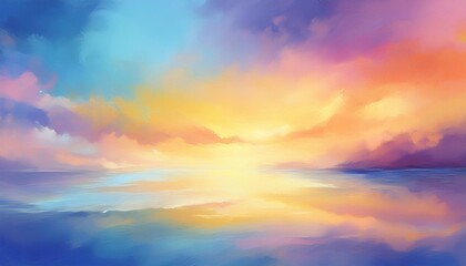 sky at sunrise in watercolor effect with space