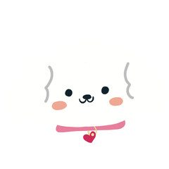 cute dog face illustration
