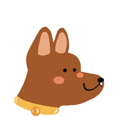 cute dog face illustration