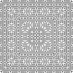 Vector pattern with symmetrical elements . Modern stylish abstract texture. Repeating geometric tiles from striped elements.Black and white pattern.