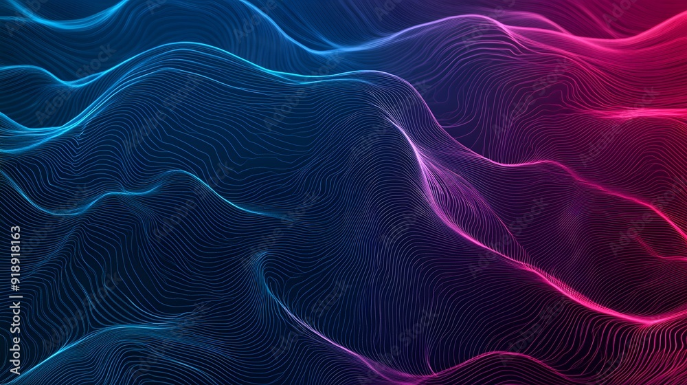 Wall mural 29. abstract geomatics background with delicate linework and subtle glows