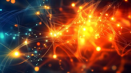 Fototapeta premium 31. High-tech abstract geomatics with interconnected circuits and bright highlights
