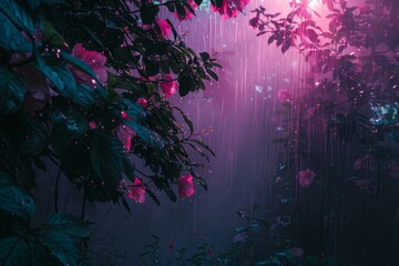 Fototapeta premium Soft focus rainy landscape with natural beauty and calm peaceful serene calm peaceful serene