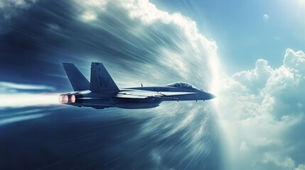 Fighter Jet Breaking the Sound Barrier - Dramatic Image
