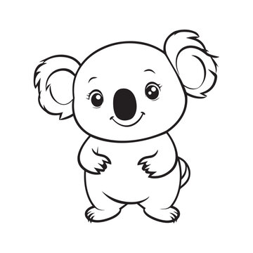 recommend clip art: Koala Outline Design, Koala Clipart, Cute Koala illustration in black and white 