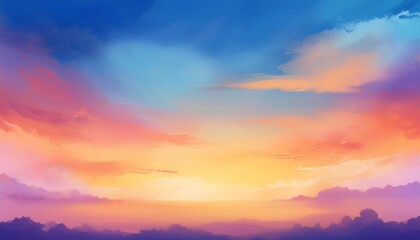 Obraz premium sky at sunrise in watercolor effect with space for your text