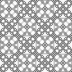 Vector pattern with symmetrical elements . Modern stylish abstract texture. Repeating geometric tiles from striped elements.Black and white pattern.