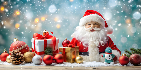 Christmas holiday with Santa and decoration