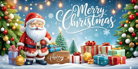 Christmas holiday with Santa and decoration