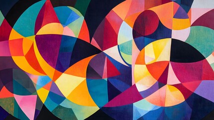 Obraz premium 95. Geometric abstraction with vibrant color transitions and intricate patterns