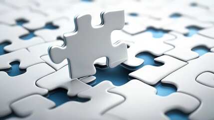 Clipart of a puzzle piece fitting into a larger puzzle, symbolizing business strategy.