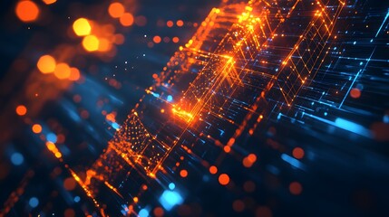 Obraz premium 100. Futuristic abstract geomatics with dynamic angles and digital glow effects