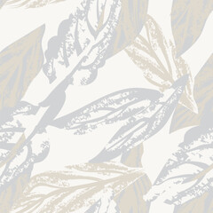 Neutral Colour Abstract Floral Seamless Pattern Design